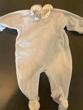 Vintage Dior Baby Blue Footed One-Piece with Detachable Collars